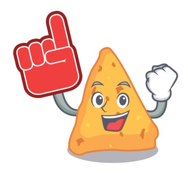 Köpük parmak Nacho maskot karikatür tarzı vektör çizim
