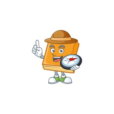 Beyaz arka planda pusula maskotu olan mısır ekmeği