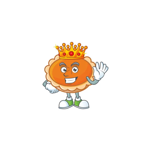 Πορτοκαλί πίτα στο χαρακτήρα με το βασιλιά — Διανυσματικό Αρχείο