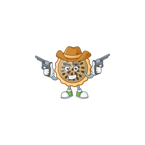Tarte aux noix de pécan avec mascotte de cow-boy pour personnage icône — Image vectorielle