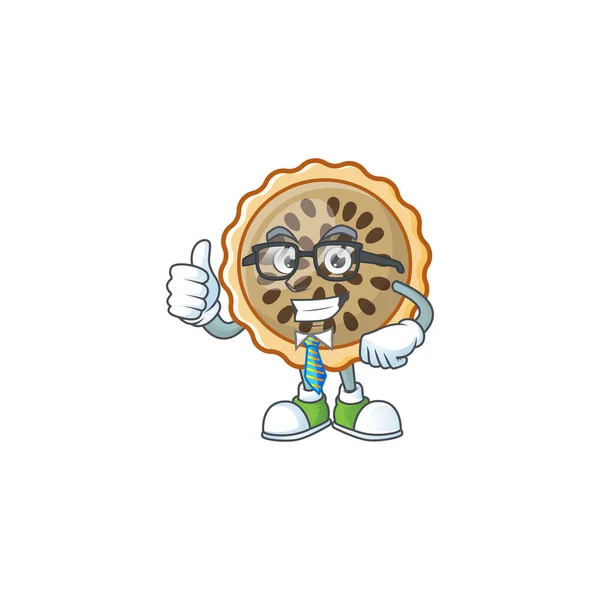 Pecan taart zakenman met cartoon karakter vorm — Stockvector