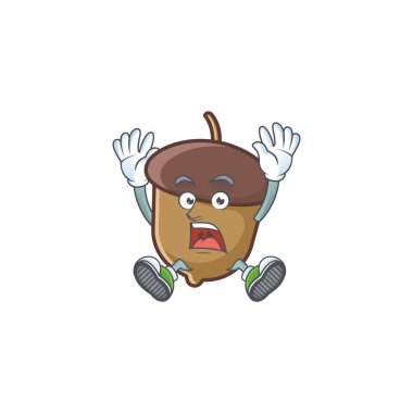 Beyaz arka planda başarılı olan palamut maskotu.