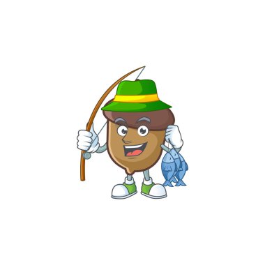 Karakter maskotu tasarımlı şirin palamut balıkçılığı