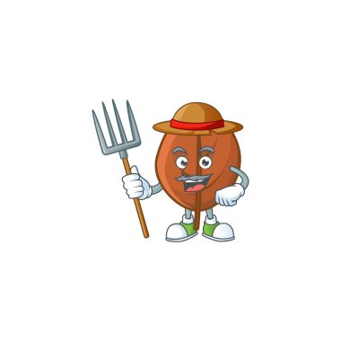 Kahverengi sonbahar yaprakları çiftçi maskotuyla izole edilmiş