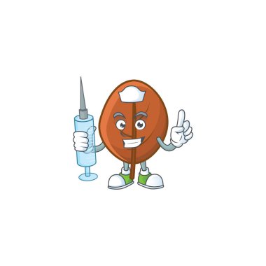 Hemşire karakterinde kahverengi sonbahar yaprakları.