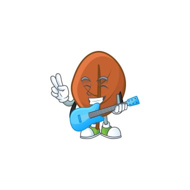 kahverengi sonbahar yaprakları gitar çizgi filmiyle tasarım için