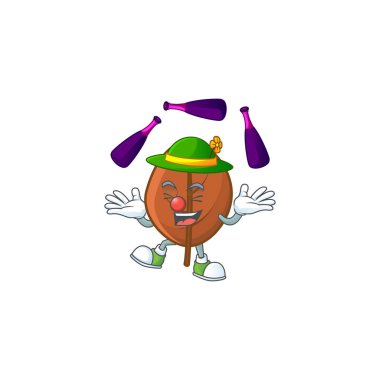 Kahverengi sonbahar yaprakları ile bir karakter jonglörlüğü.