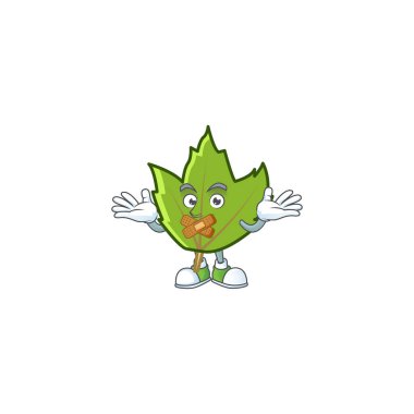 Şirin yeşil sonbahar yaprakları ve maskot sessizliği