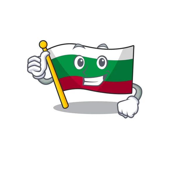 Thumbs up flag bulgar isolated in the character — стоковый вектор