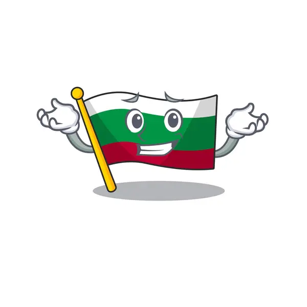 Улыбающийся флаг Болгарии, выделенный в персонаже — стоковый вектор