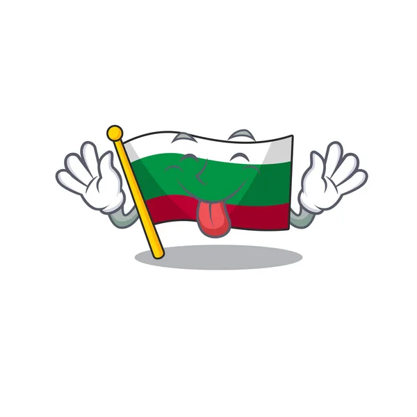 Tongue out flags bulgarian kept in mascot drawer — Stock Vector