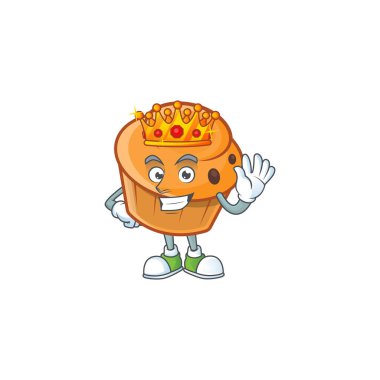 Beyaz arka planda kral olan Brioche maskotu