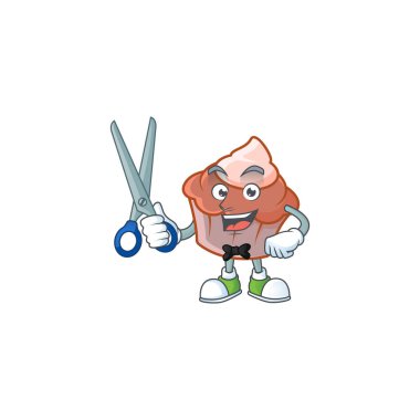 Kremalı karikatür ve berber karakter.