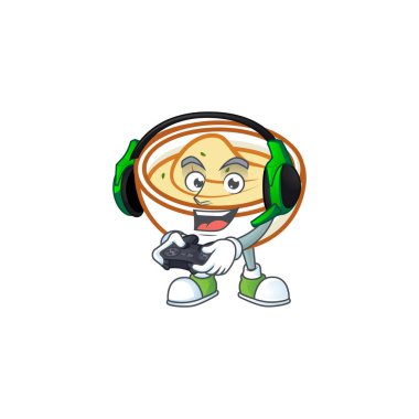 Maskotlu patates ezmesi çizgi film karakteri oyun getir..