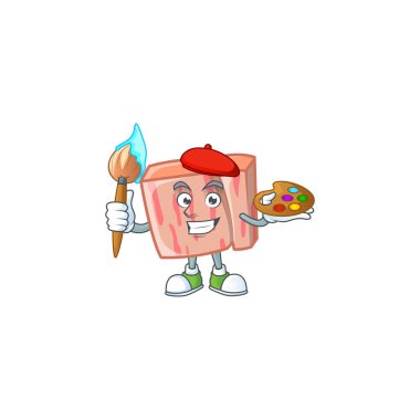 Ressam karakterli taze et çizgi filmi.