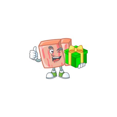 Beyaz arkaplanda hediye karakterine sahip et