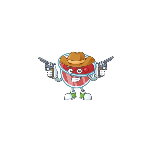 Canberries sauce icon in character shape cowboy. — Stock Vector