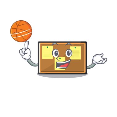 Çizgi film şekilli basketbol ilan panosuyla.