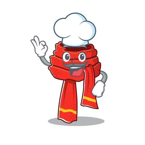 Chef cachecol mascote isolado no desenho animado — Vetor de Stock