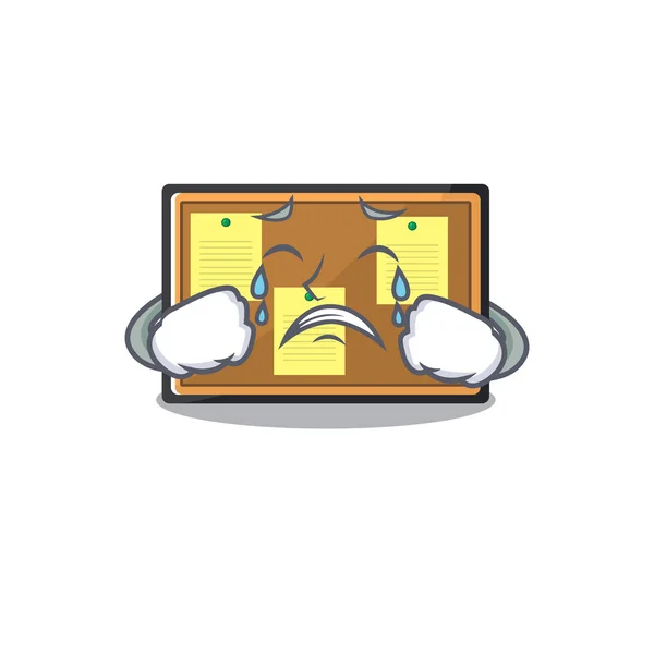 Placa de boletim de choro isolada na mascote — Vetor de Stock