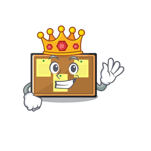Tablón de anuncios King toy en la caricatura — Vector de stock