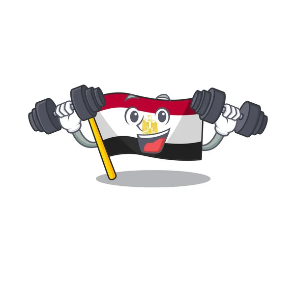 Fitness bayrağı Mısır karakter biçimi maskotu — Stok Vektör