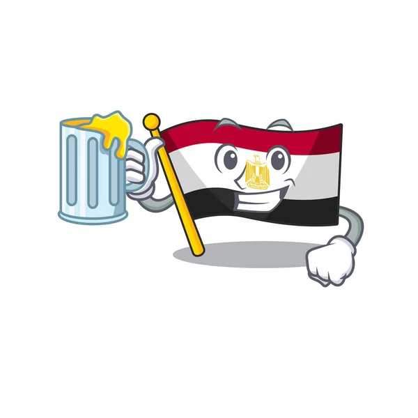 With juice flag egypt folded in mascot cupboard — ストックベクタ