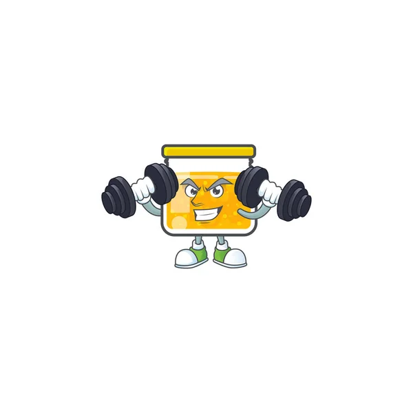 Dulce personaje de dibujos animados mermelada con mascota con llevar la barra — Vector de stock