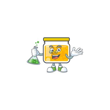 Karakter profesörüyle kavanozda tatlı reçel.