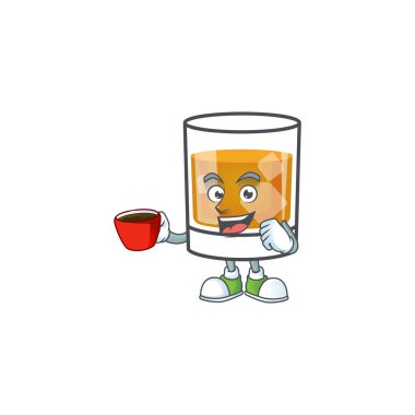 Bardakta viski ve maskot.