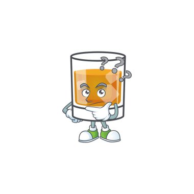 Beyaz arka planda karakter düşünen viski