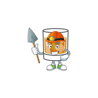 Beyaz arkaplanda karakter madencisi olan viski