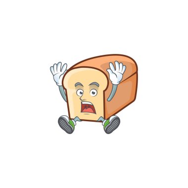 Başarılı çizgi film karakteri şekilli beyaz ekmek.