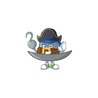 Karakter korsan maskotu olan bir hacı şapkası tasarla.