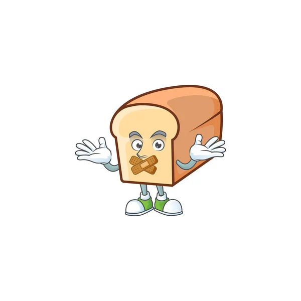 Niedliches Brot isoliert von Zeichentrickfigur schweigt. — Stockvektor