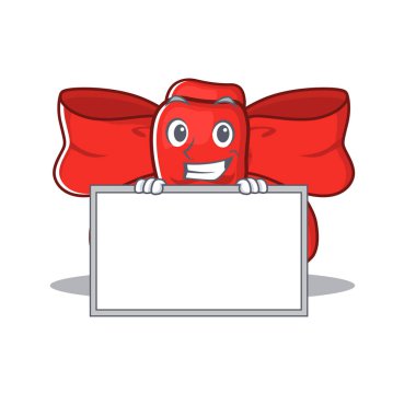 Çizgi filmde kırmızı kurdeleli sırıtış