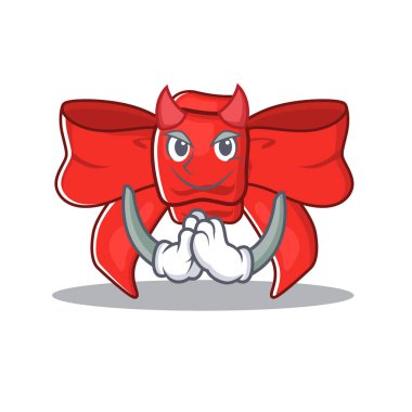 Şeytan kırmızı kurdele, maskotu selamla.