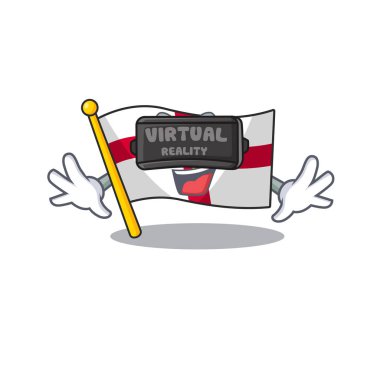 Sanal gerçeklik bayrağı, karakter direğinde dalgalanıyor.