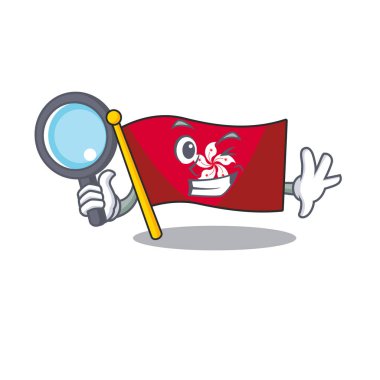 Dedektif Flag Hong Kong maskot duvarına tutundu.