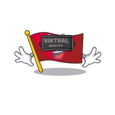 Çizgi film şekilli sanal gerçeklik bayrağı hongkong karakteri