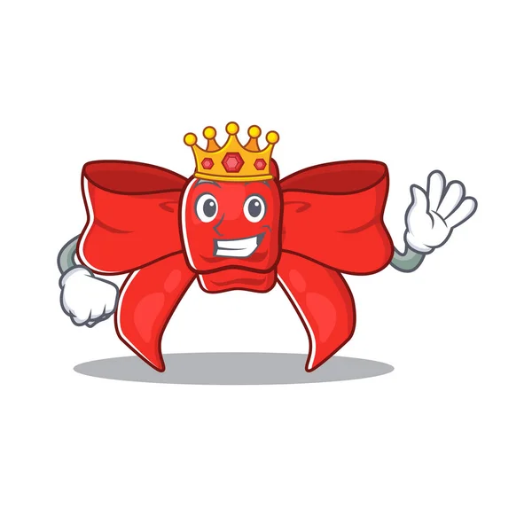 Raja merah pita busur dengan kartun - Stok Vektor