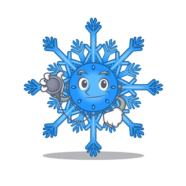 Desenhos animados Doctor floco de neve com a forma do personagem —  Vetores de Stock