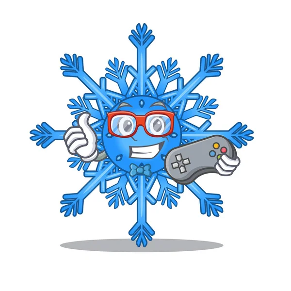 Gamer floco de neve isolado com na mascote —  Vetores de Stock