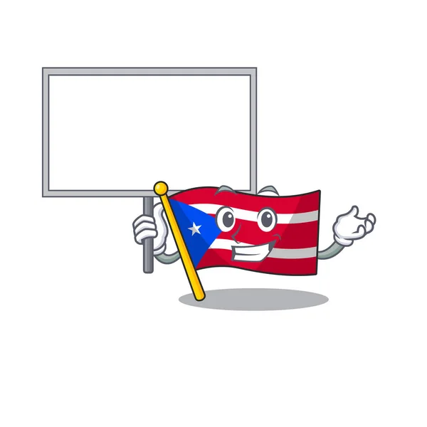 Φέρτε το πλοίο σημαία Puerto Rico στο καρτούν — Διανυσματικό Αρχείο