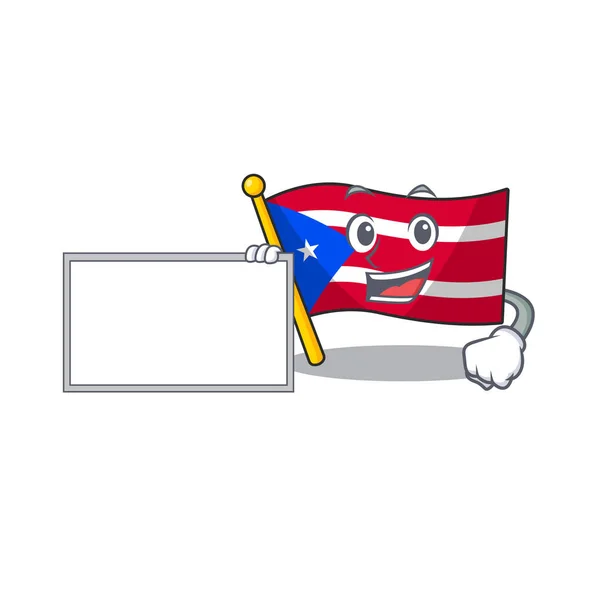 Com bandeira bordo porto rico nos desenhos animados —  Vetores de Stock