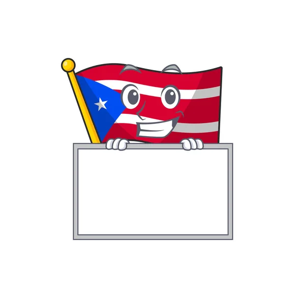 Moagem com bandeira bordo porto rico nos desenhos animados —  Vetores de Stock