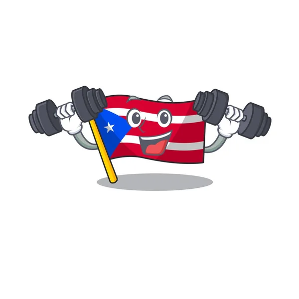 Bandera de fitness puerto rico en la caricatura — Vector de stock