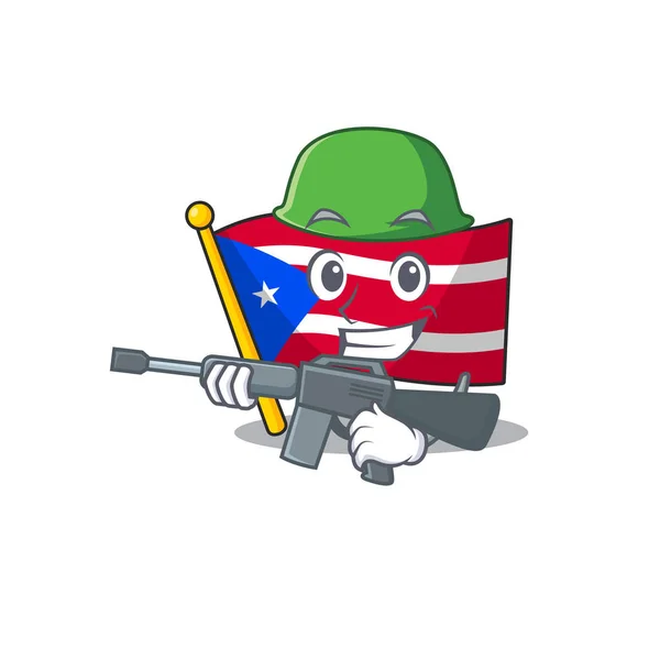 Arméflagga puerto rico i tecknad film — Stock vektor