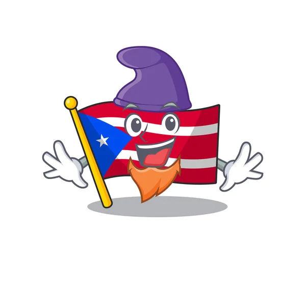 漫画の中のエルフの旗プエルトリコ — ストックベクタ