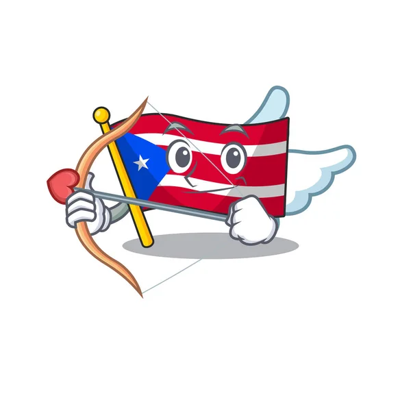 Cupid flag puerto rico in the cartoon — Stock Vector